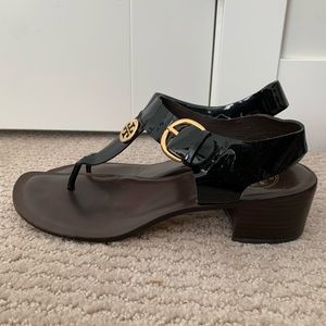 Tory Burch Patent Leather T-strap Sandals